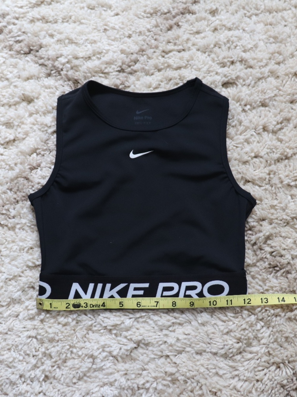 Nike Big Kids Girls Pro Dry-Fit Cropped Tank Top Color Black Size XS - Picture 4 of 5